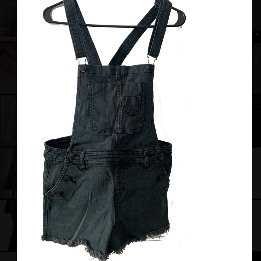 Girls Black Overall Shorts